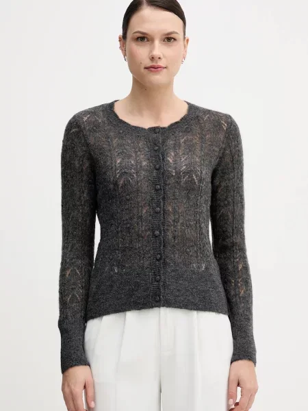 Жилетка с вълна Hoss Intropia от лека материя сиво