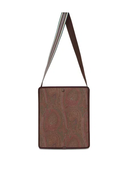 Geantă Etro cu model paisley maro