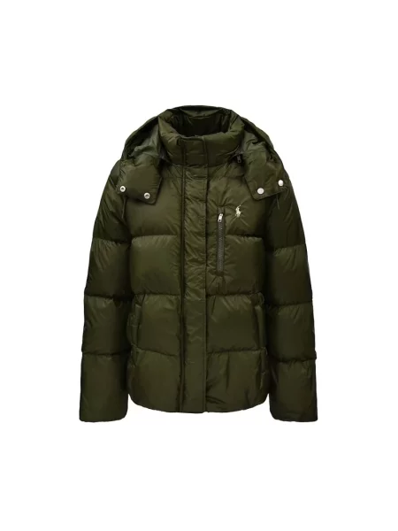 Kurtka puchowa z krytym zamkiem błyskawicznym i wpuszczanymi Polo Ralph Lauren zielona