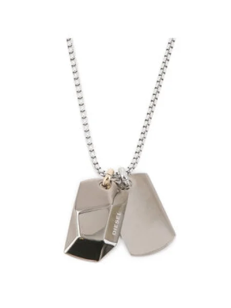 DIESEL Lánc Dog Tag ezüst