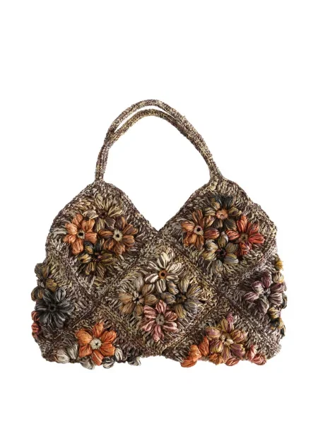 Geantă Sophie Digard cu model floral maro