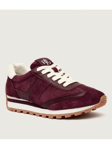 LAUREN RALPH LAUREN Teniși din piele DANI bordo
