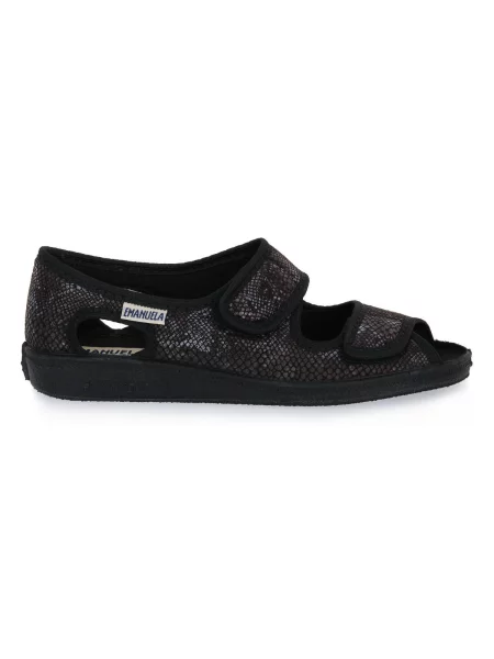 Pantofi Emanuela cu model piele de șarpe negru