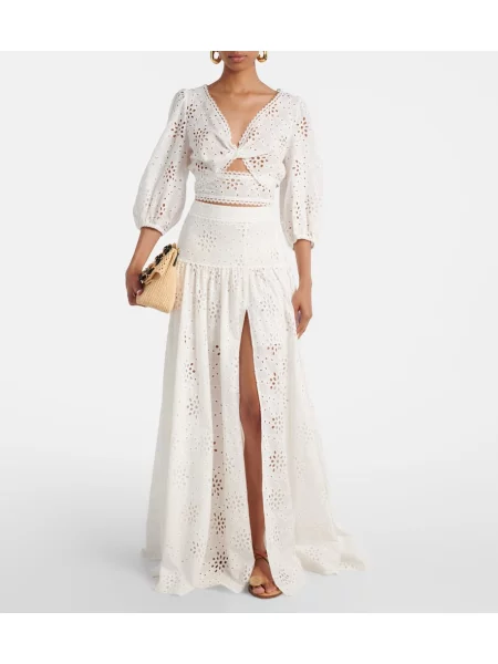 Top Alexandra Miro cu broderie alb