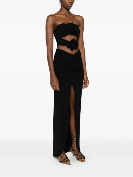 Fustă Nissa cu model floral negru