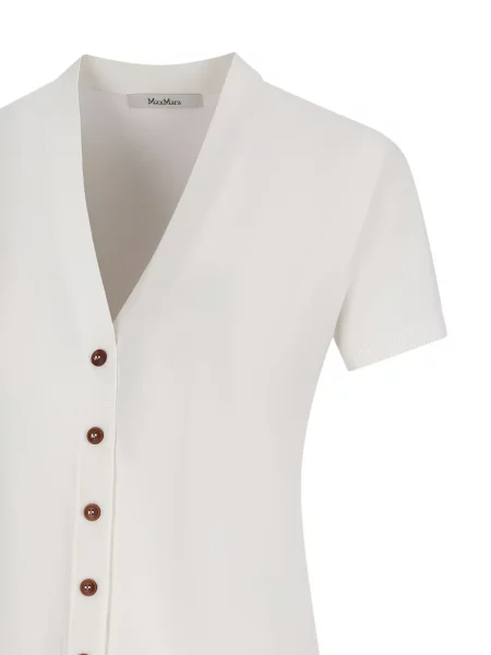 Scurt cardigan Max Mara cu decolteu în V alb