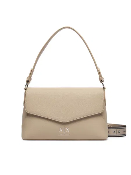 Armani Exchange crossbody torbica iz umetnega usnja bež