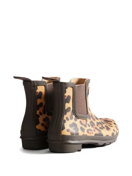 Botine chelsea Hunter cu imagine cu model leopard maro