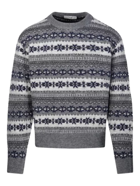 Sweter Dunst z okrągłym dekoltem szary