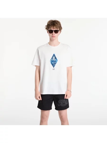 Tricou C.P. Company Compact Jersey Short Sleeve British Sailor T-Shirt Off White S alb