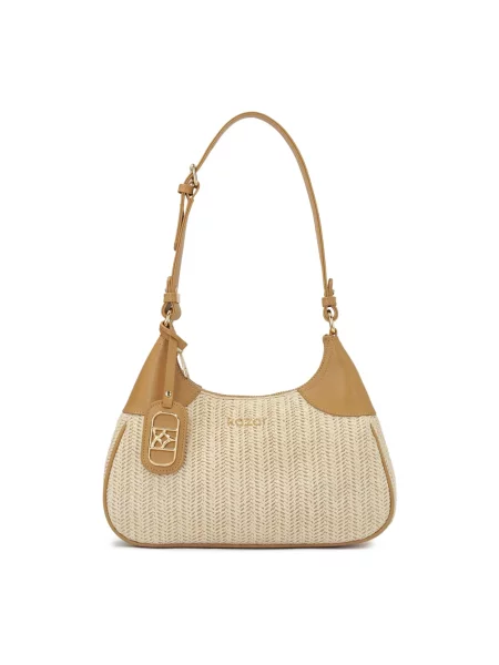 Torebka bagietka Kazar pleciona beżowa