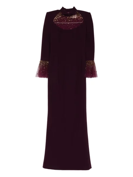 Rochie maxi Jean-louis Sabaji cu maneci evazate de costum roșu