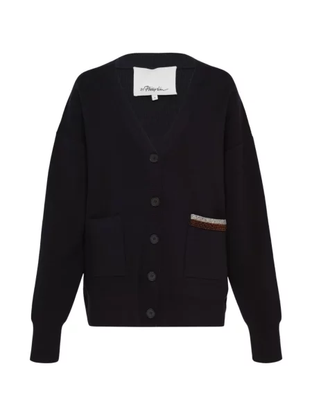 Cardigan 3.1 Phillip Lim cu decolteu în V albastru