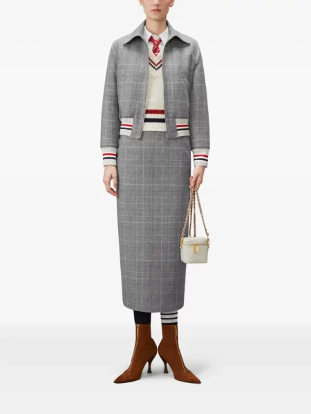 Vestă Thom Browne cu decolteu în V alb