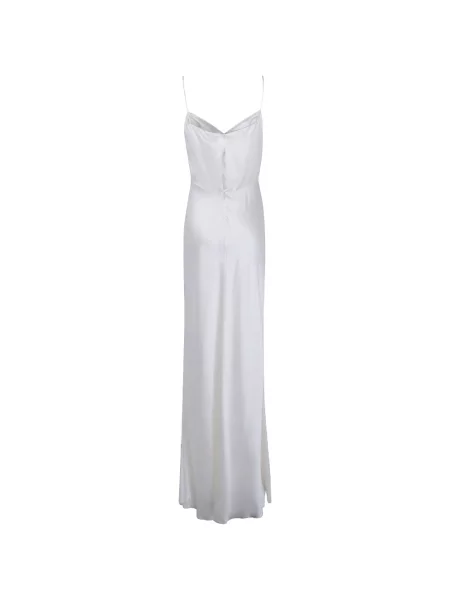 Rochie maxi Max Mara din satin cu bretele alb