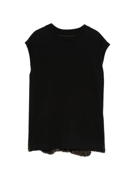 Tricou Sacai cu volane negru