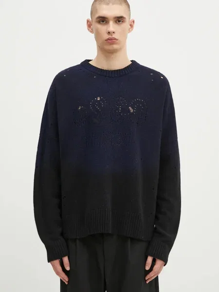 Pulover de lână 'Lazer Selfie' Sweater bărbați bleumarin light