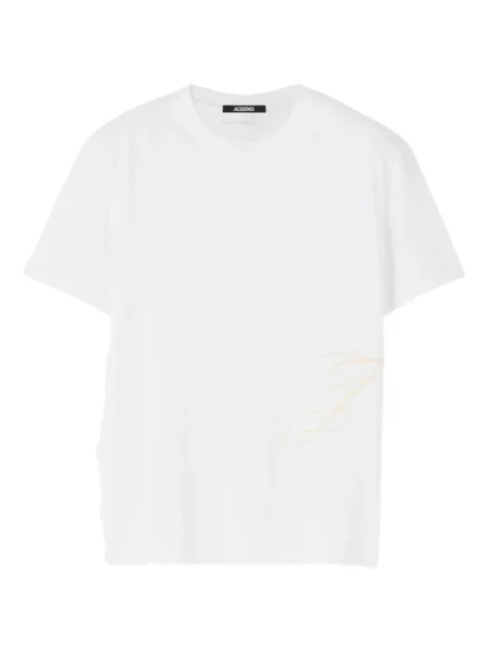 Tricou Jacquemus cu broderie alb