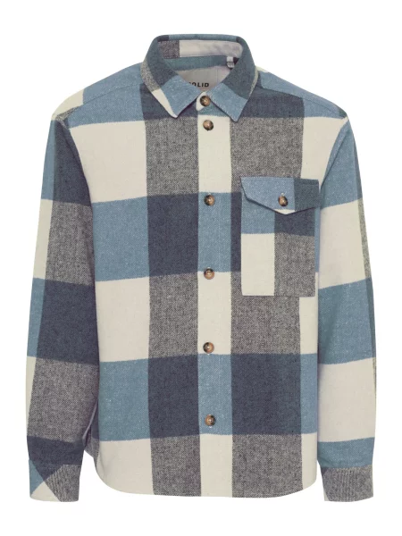 !Solid Geacă de primăvară-toamnă SDManheim bleumarin / albastru denim / gri metalic / murdar alb