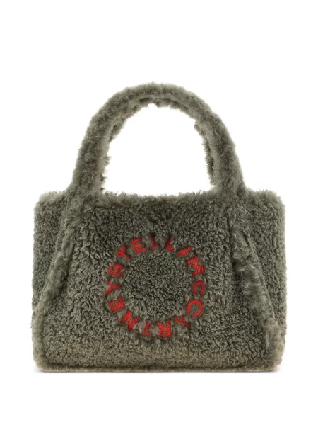 Ursuleț de pluș geantă shopper Stella Mccartney cu autograf verde