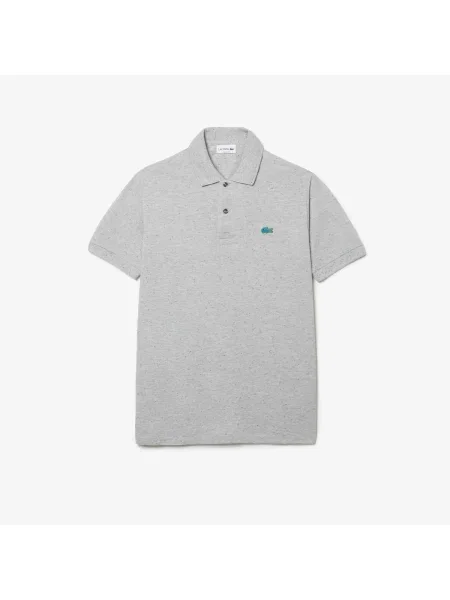 Lacoste Koszulka Polo Classic Fit Z Nadrukiem W Kropki Z Bawełny Piqué szara