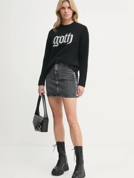 Джинсова спідниця Gestuz mini пряма сірий