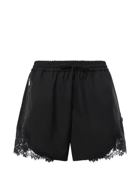 Pantaloni scurți Pinko din dantelă cu cordon negru