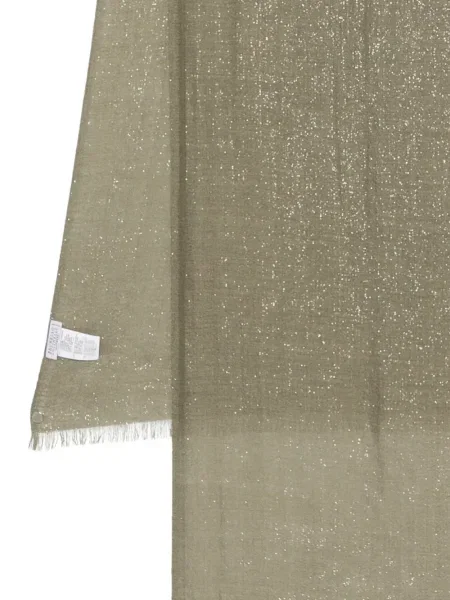Fular Brunello Cucinelli cu franjuri verde