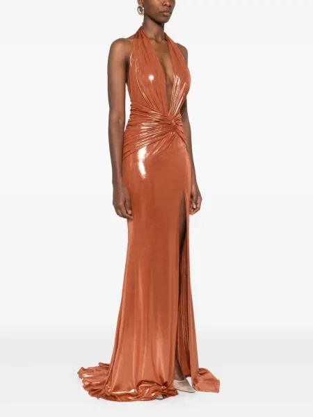 Rochie maxi Cristallini de costum portocaliu