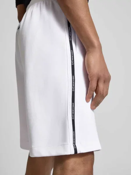 Szorty z elastycznym pasem Ea7 Emporio Armani białe