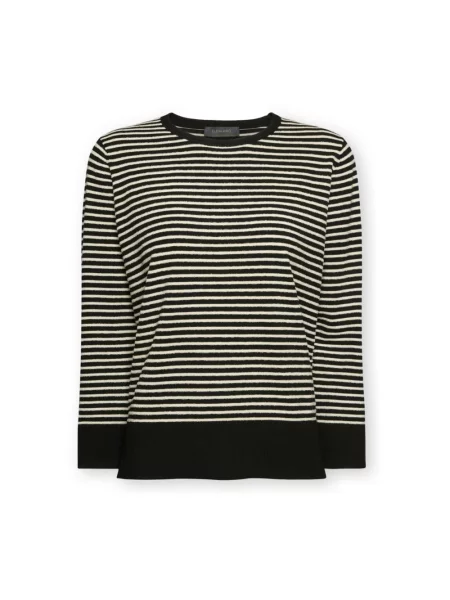 Sweter Elena Miro' w paski z paskiem czarny