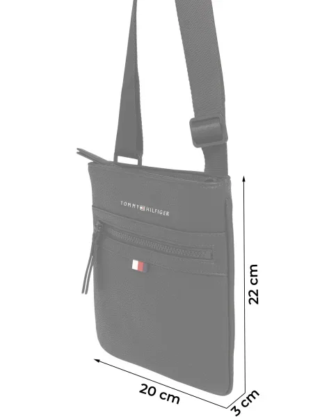 TOMMY HILFIGER Geantă de umăr negru / roșu alb