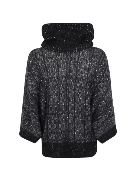 Pulover D.exterior cu paiete maro