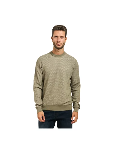 Sweter Hugo w kratę zielony