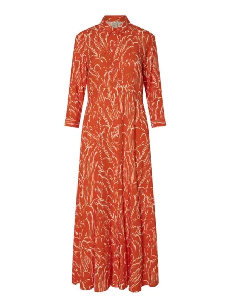 YAS Rochie tip cămașă Savanna Portocaliu alb