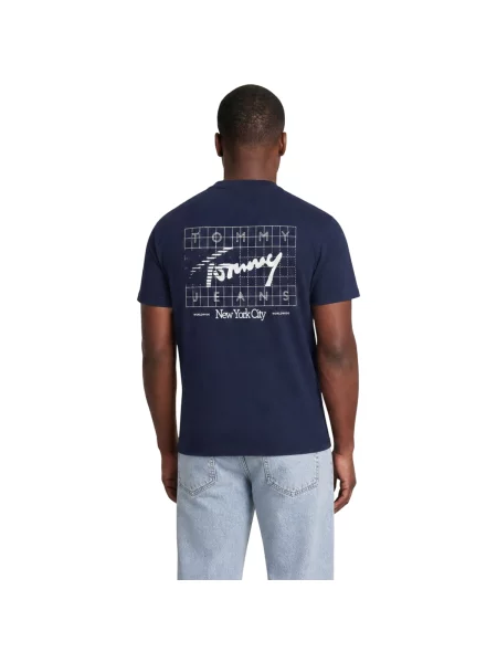 Tommy Jeans Tričko SIGN FLAG námořnická modř / bílá modré