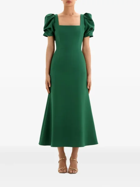 Rochie midi Post Meridiem până la genunchi de costum verde