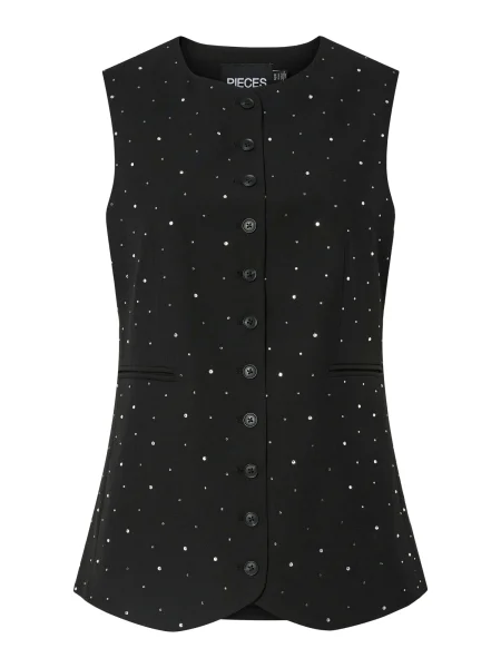 PIECES Vesta k obleku čierna