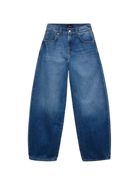 Blugi 7 For All Mankind cu talie înaltă albastru