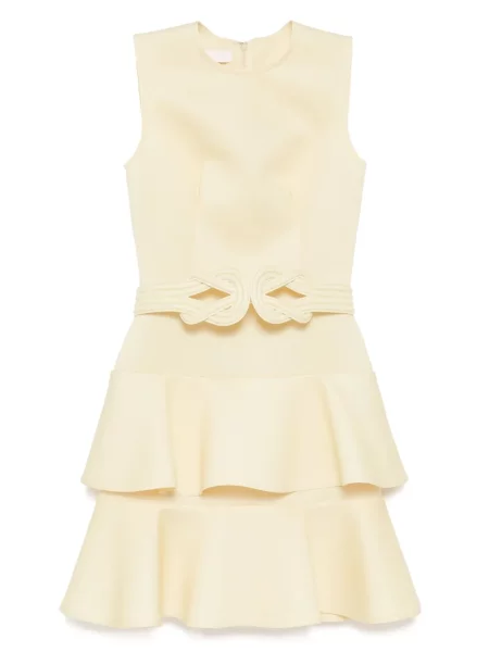 Rochie mini Saiid Kobeisy cu volane de costum galben