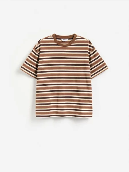 Reserved Tricou boxy din maro