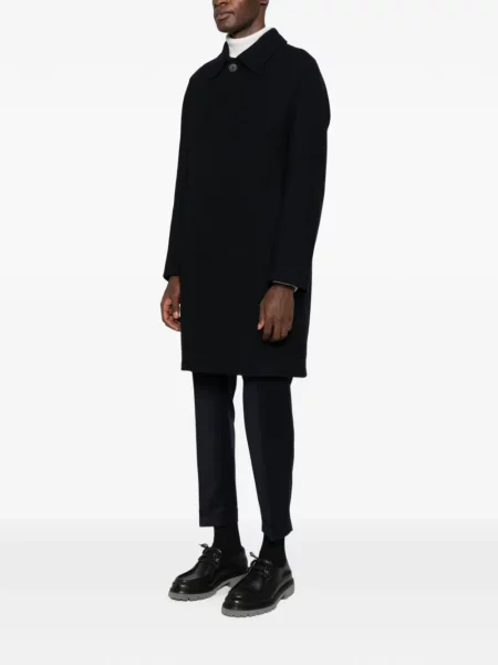 Palton Manuel Ritz cu model herringbone negru
