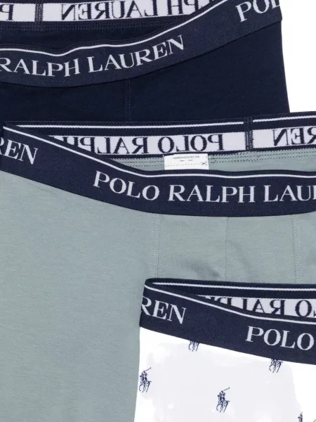Кожена чанта Polo Ralph Lauren бродирана синьо