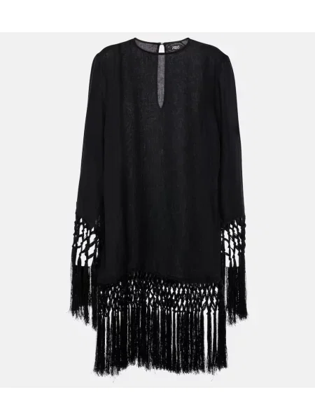 Lněné oblekové šaty Taller Marmo černé