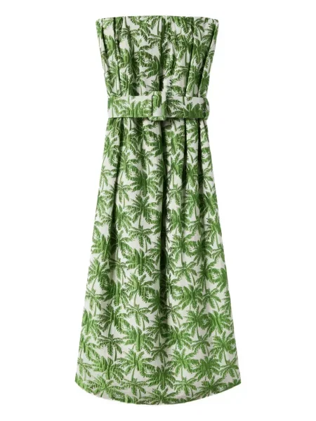 Rochie midi La Doublej cu imagine până la genunchi de costum alb