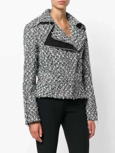 Geacă Lanvin asimetrică din tweed negru