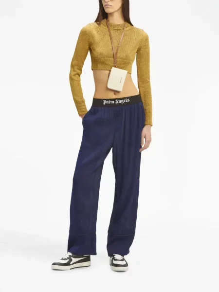 Laminuotas megztinis Palm Angels apkarpytas auksinė