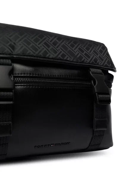 Maža rankinė Tommy Hilfiger Th Nylon Jacquard Satchel juoda