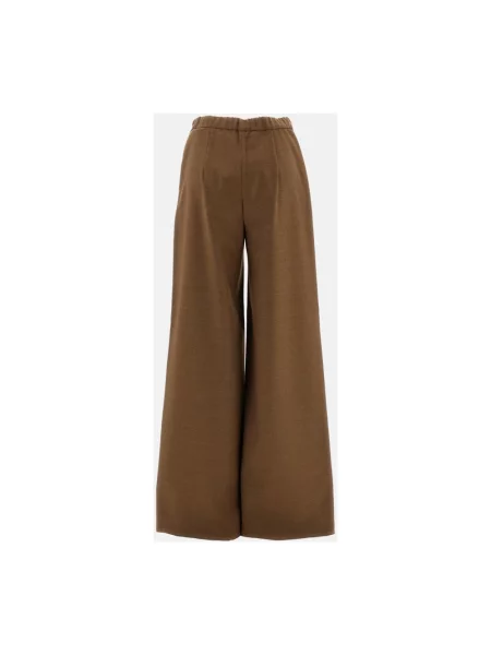 Spodnie Max Mara Studio wełniane brązowe