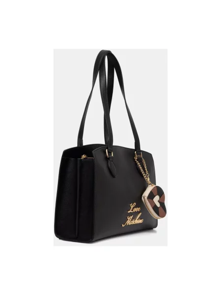 Love Moschino torebka shopper z imitacji skóry czarna